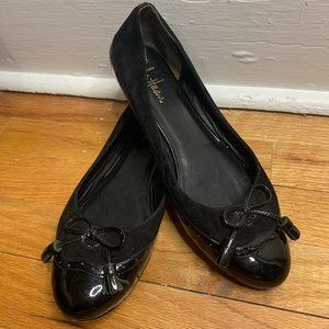 Cole Haan Black Patent Leather and Suede Ballet Flats, Size 8